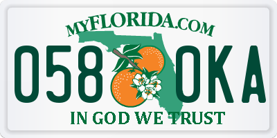 FL license plate 0580KA