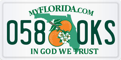 FL license plate 0580KS