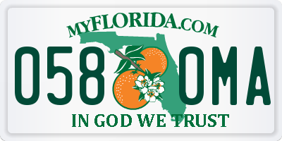 FL license plate 0580MA