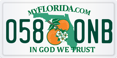 FL license plate 0580NB