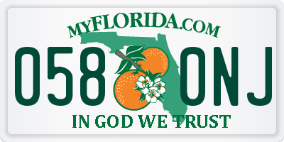 FL license plate 0580NJ