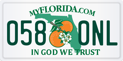 FL license plate 0580NL