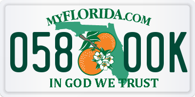 FL license plate 0580OK