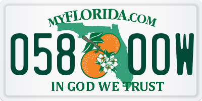 FL license plate 0580OW