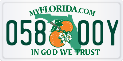 FL license plate 0580OY