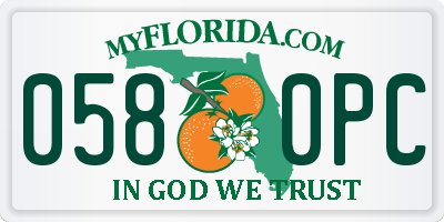 FL license plate 0580PC