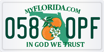 FL license plate 0580PF