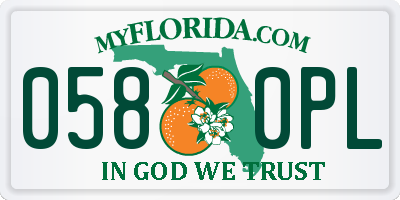 FL license plate 0580PL