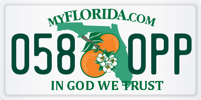 FL license plate 0580PP