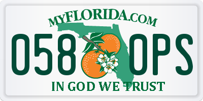 FL license plate 0580PS