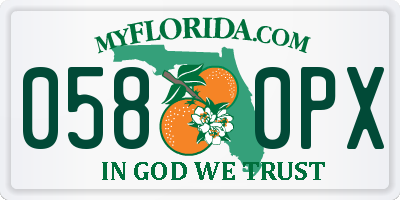 FL license plate 0580PX