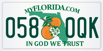 FL license plate 0580QK