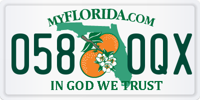 FL license plate 0580QX
