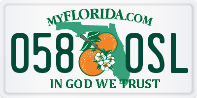FL license plate 0580SL