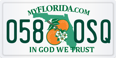 FL license plate 0580SQ