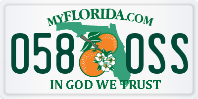 FL license plate 0580SS
