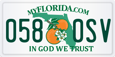 FL license plate 0580SV