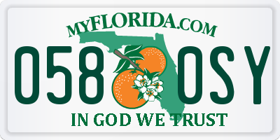 FL license plate 0580SY