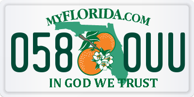 FL license plate 0580UU
