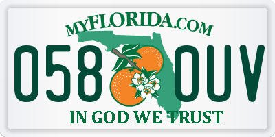 FL license plate 0580UV