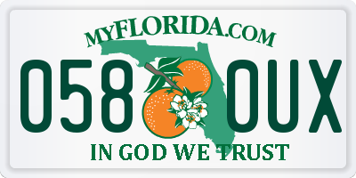 FL license plate 0580UX
