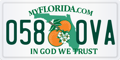 FL license plate 0580VA