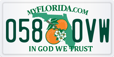 FL license plate 0580VW