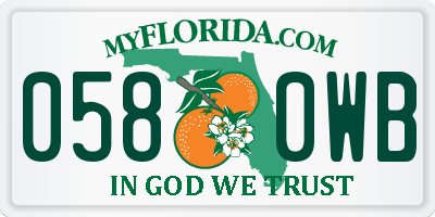 FL license plate 0580WB