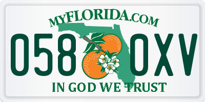 FL license plate 0580XV