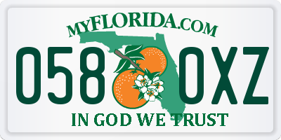 FL license plate 0580XZ