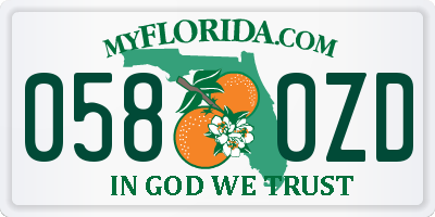 FL license plate 0580ZD
