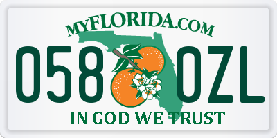 FL license plate 0580ZL