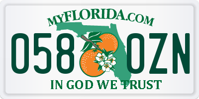 FL license plate 0580ZN