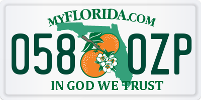 FL license plate 0580ZP