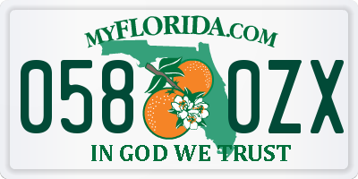 FL license plate 0580ZX