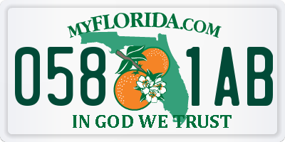 FL license plate 0581AB