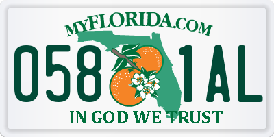 FL license plate 0581AL