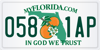 FL license plate 0581AP