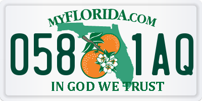 FL license plate 0581AQ