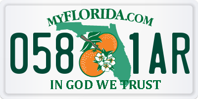 FL license plate 0581AR