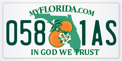 FL license plate 0581AS