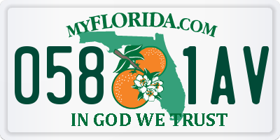 FL license plate 0581AV