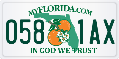 FL license plate 0581AX