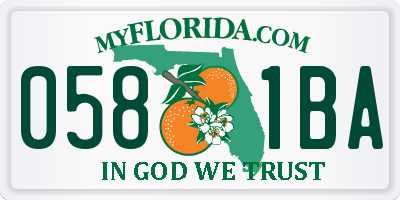 FL license plate 0581BA