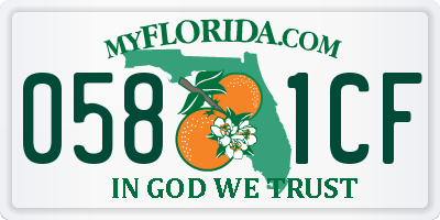FL license plate 0581CF