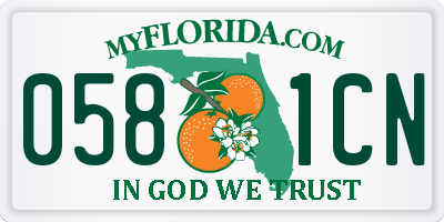 FL license plate 0581CN