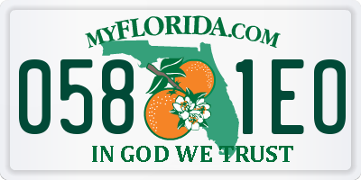 FL license plate 0581EO