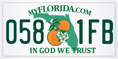 FL license plate 0581FB