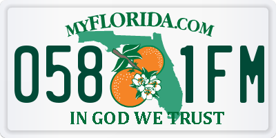 FL license plate 0581FM