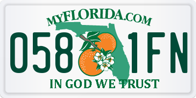 FL license plate 0581FN